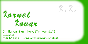 kornel kovar business card